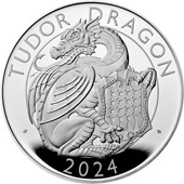 Silber Tudor Dragon 1 oz PP - Royal Tudor Beasts 2024