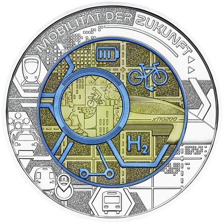 Silber-Niob-Münze "Mobilität der Zukunft" 25 EUR HGH AUT - 2021